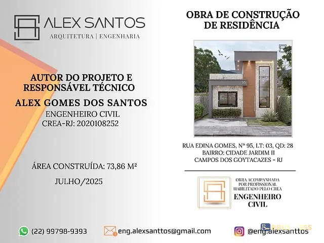 Casa 2 quartos e 2 banheiros, à venda, no bairro cidade jardim 2 em Campos dos Goytacazes