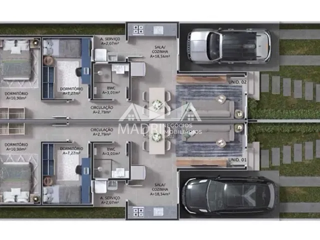 Casa com 100m² 2 quartos e 1 banheiro, à venda, no bairro Forquilhas em São José