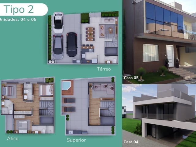 Casa 3 quartos e 4 banheiros, à venda, no bairro Santa Felicidade em Curitiba