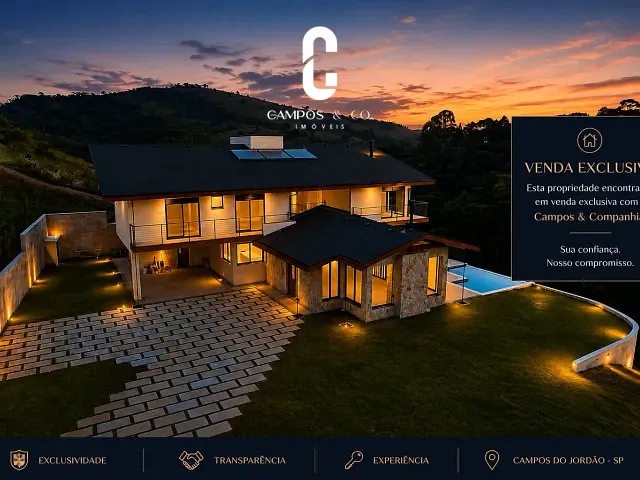 Casa com 2520m² 5 quartos e 8 banheiros, à venda, no bairro Condomínio Iporanga em Campos do Jordão