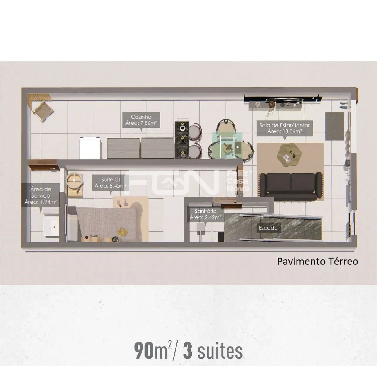 Casa, 3 quartos, 90 m² - Foto 17