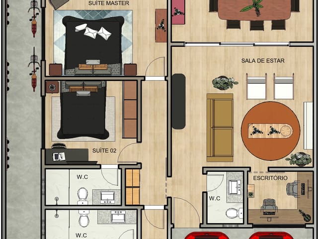 Casa com 330m² 3 quartos e 2 banheiros, à venda, no bairro Parque Brasil 500 em Paulínia