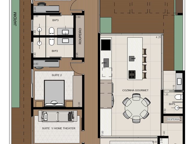 Casa com 363m² 4 quartos e 2 banheiros, à venda, no bairro Parque Brasil 500 em Paulínia