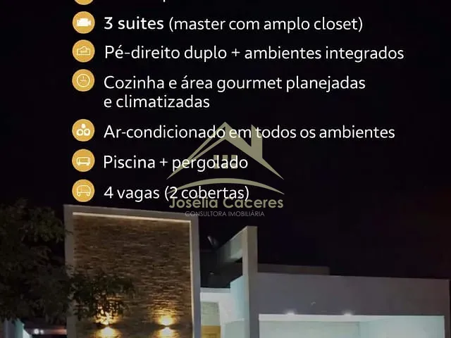 Casa com 375m² 3 quartos e 5 banheiros, à venda, no bairro Jardim Imperial em Cuiabá
