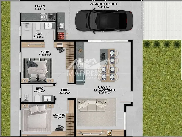 Casa 2 quartos e 2 banheiros, à venda, no bairro Forquilhas em São José