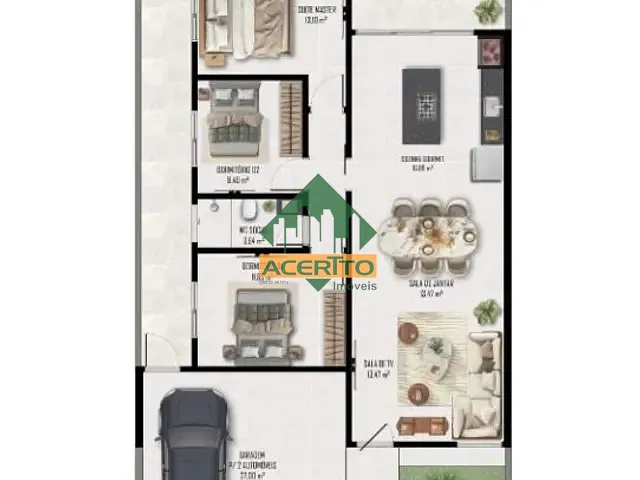 Casa com 200m² 3 quartos e 3 banheiros, à venda, no bairro Vila Aeronáutica em Araçatuba