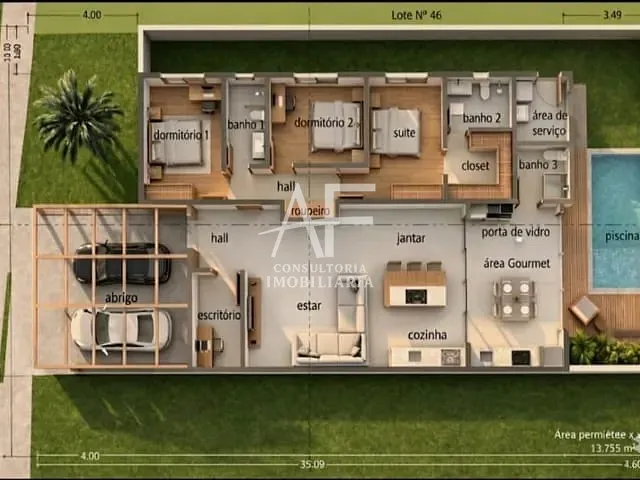 Casa com 250m² 3 quartos e 4 banheiros, à venda, no bairro Dos Guedes em Tremembé