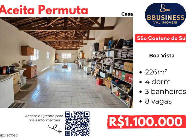 Casa com 226m² 4 quartos e 3 banheiros, à venda, no bairro Boa Vista em São Caetano do Sul