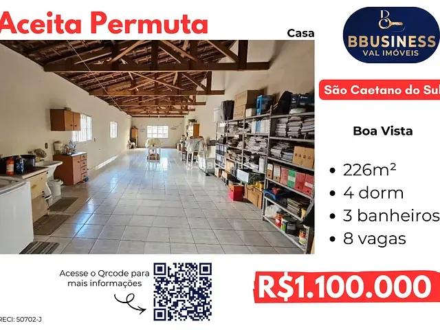 Casa com 226m² 4 quartos e 3 banheiros, à venda, no bairro Boa Vista em São Caetano do Sul