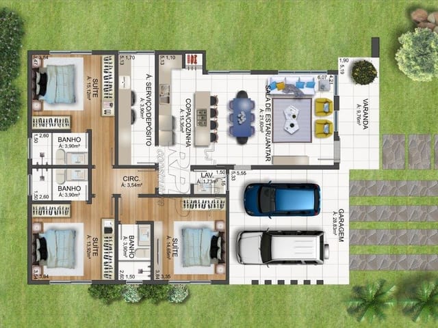 Casa 3 quartos e 3 banheiros, à venda, no bairro Diamantino em Caxias do Sul