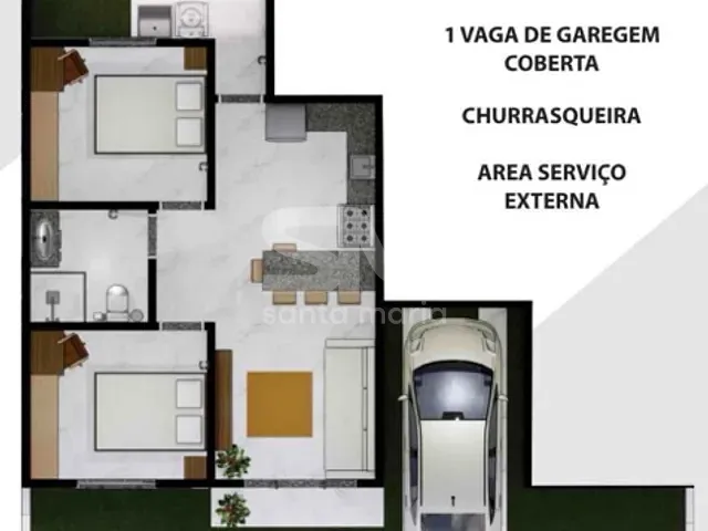 Casa com 92m² 2 quartos e 1 banheiro, à venda, no bairro Autódromo em Chapecó