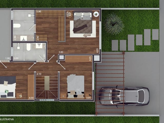 Foto do Casa - Casa à venda no Laranjal, Pelotas/RS – 178 m², 3 quartos (sendo 1 suíte), piscina, churrasqueira e 3 vagas de garagem. | UP Imóveis