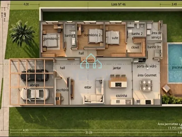 Casa 3 quartos e 2 banheiros, à venda, no bairro Loteamento Residencial Morada do Visconde em Tremembé
