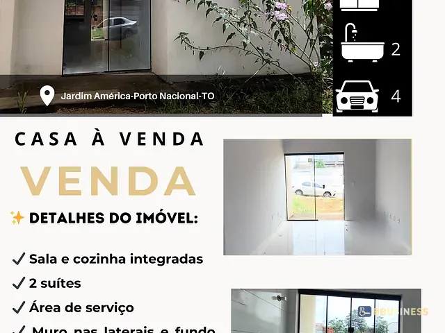 Casa 2 quartos e 1 banheiro, à venda ou para alugar, no bairro Jardim America em Porto Nacional