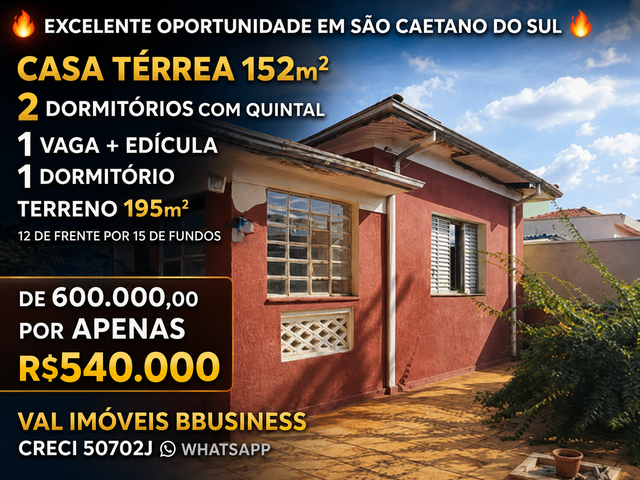 Foto do Casa - Casa à venda, Nova Gerty,152m² área construída, 2 dormitórios, 2 vagas , terreno 195m2 , São Caetano do Sul, SP | BBUSINESS