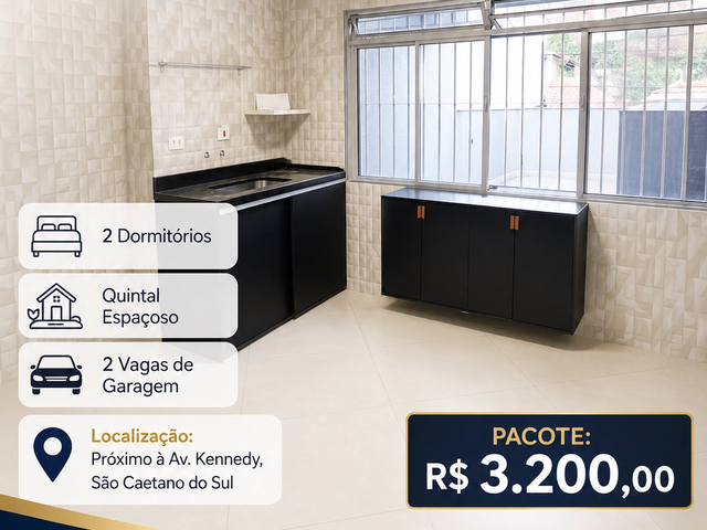 Casa 2 quartos e 1 banheiro, para alugar, no bairro Boa Vista em São Caetano do Sul
