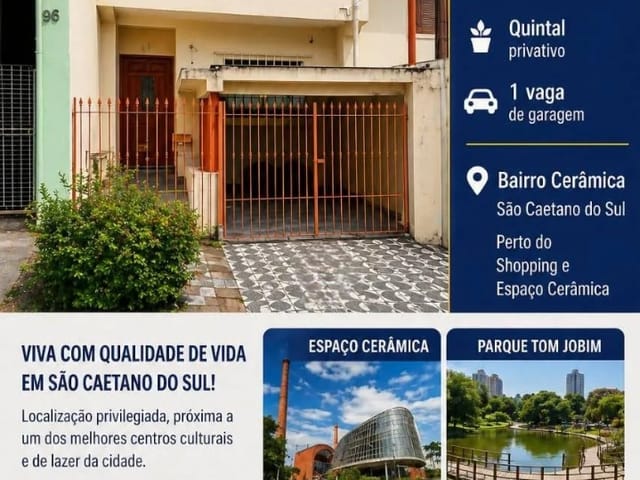Casa 2 quartos e 2 banheiros, à venda, no bairro Cerâmica em São Caetano do Sul