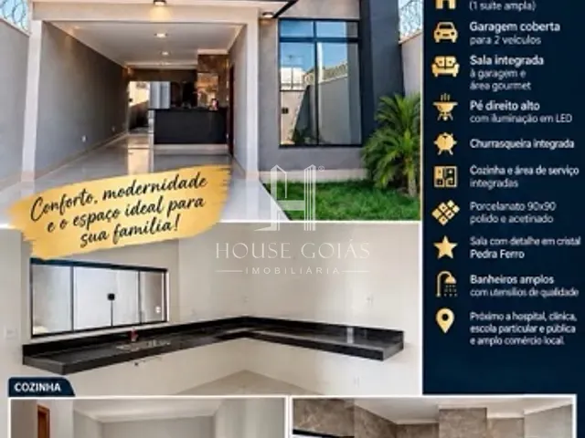 Casa com 10m² 3 quartos e 2 banheiros, à venda, no bairro Setor dos Bandeirantes em Aparecida de Goiânia