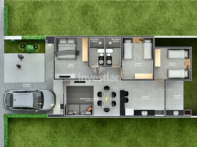 Casa com 126m² 3 quartos e 1 banheiro, à venda, no bairro Serrotão em Campina Grande