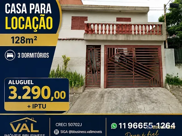 Casa 3 quartos e 2 banheiros, para alugar, no bairro Santa Terezinha em Santo André