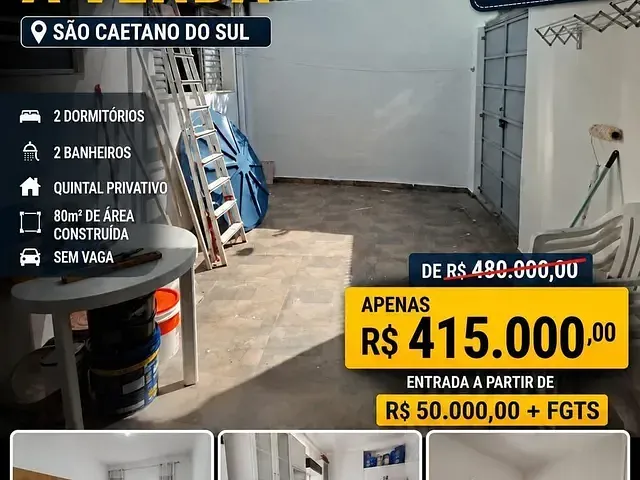 Casa 2 quartos e 2 banheiros, à venda, no bairro Nova Gerty em São Caetano do Sul