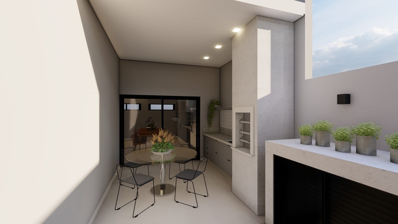 Perspectiva do Casa - Casa Térrea de Alto Padrão com 144m², 3 Dormitórios, Rooftop Panorâmico e Design Sofisticado – Conforto e Estilo para Sua Família! | Hermes Imóveis