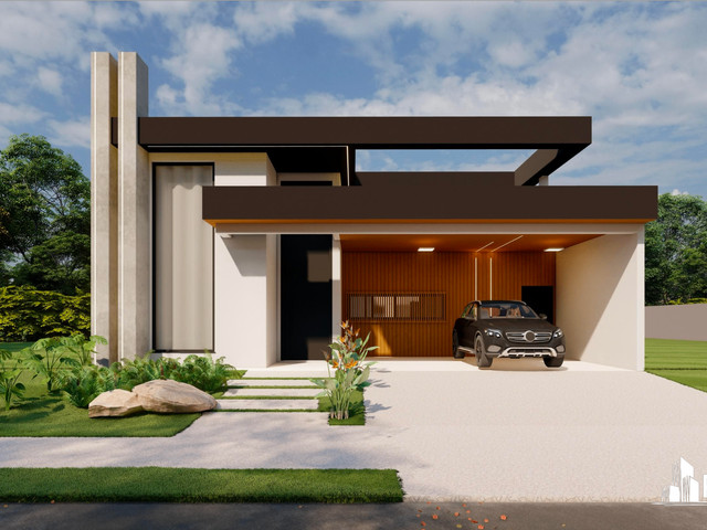 Foto do Casa - Casa Térrea Moderna com Piscina  à venda, Santoniri Residencial Club, Paulínia, SP | Hermes Imóveis