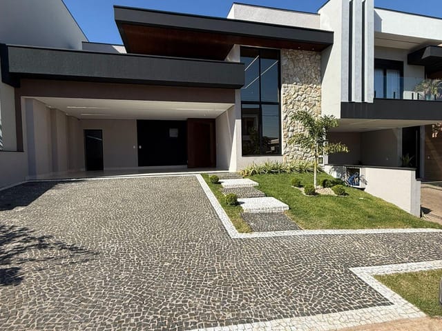 Foto do Casa - Casa térrea de alto padrão à venda no Residencial Club Santorini, com 3 suítes, piscina, cozinha completa, automação e acabamento de alto padrão, Paulínia, SP | Hermes Imóveis