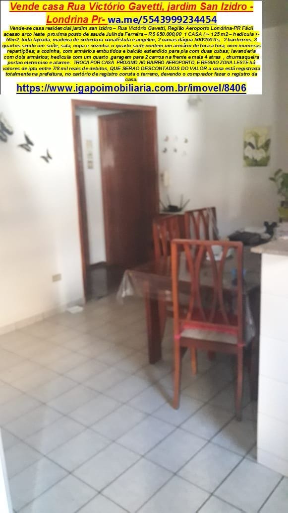 Casa com 392m² 3 quartos e 3 banheiros, à venda, no bairro Monte Carlo em Londrina
