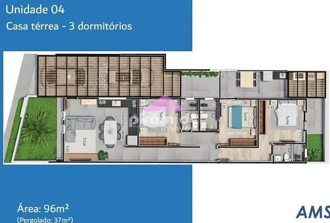 Casa, 3 quartos, 88 m² - Foto 1