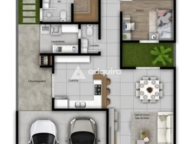 Casa com 200m² 3 quartos e 3 banheiros, à venda, no bairro Contorno em Ponta Grossa