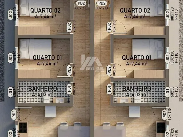 Casa 3 quartos e 1 banheiro, à venda, no bairro Cará-cará em Ponta Grossa
