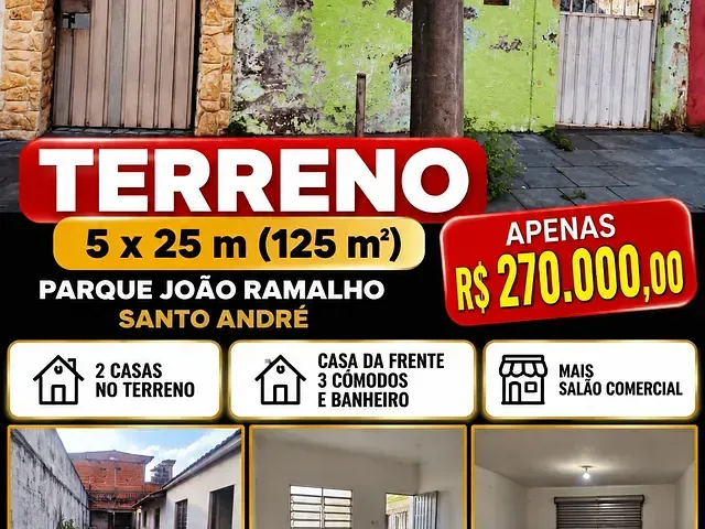Casa 2 quartos e 1 banheiro, à venda, no bairro Jardim Vila Rica em Santo André