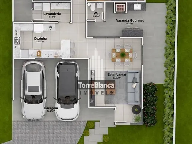 Casa com 250m² 3 quartos e 2 banheiros, à venda, no bairro Contorno em Ponta Grossa