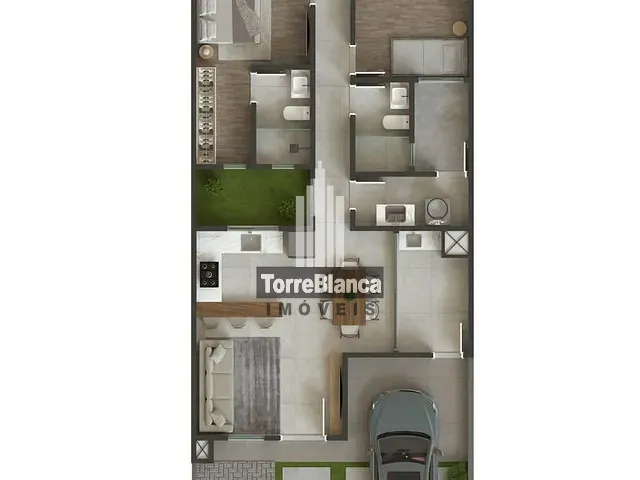 Casa com 220m² 3 quartos e 2 banheiros, à venda, no bairro Cará-Cará em Ponta Grossa