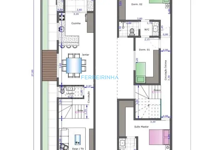 Casa com 160m² 3 quartos e 2 banheiros, à venda, no bairro Jardim das Indústrias em São José dos Campos