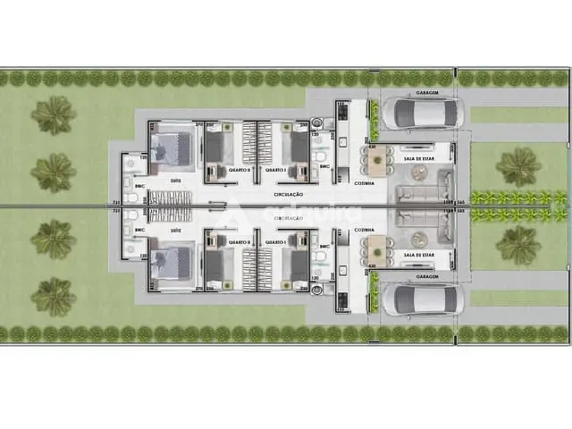 Casa com 70m² 3 quartos e 2 banheiros, à venda, no bairro Cará-cará em Ponta Grossa
