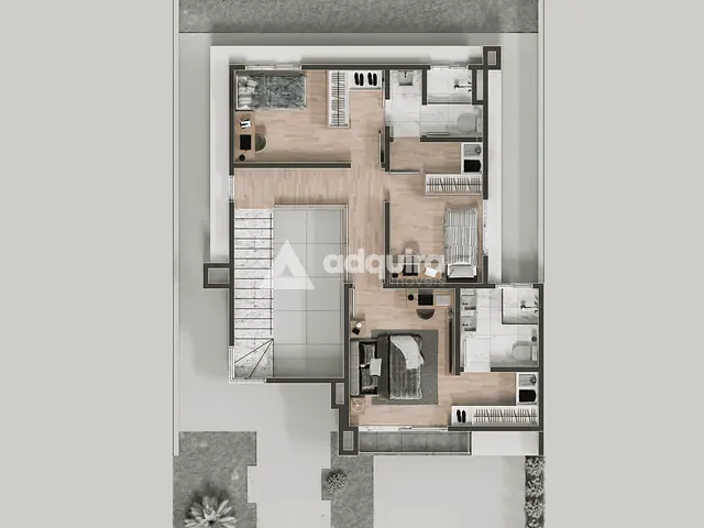 Casa com 200m² 3 quartos e 3 banheiros, à venda, no bairro Contorno em Ponta Grossa