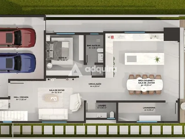 Casa com 357m² 4 quartos e 5 banheiros, à venda, no bairro Jardim Carvalho em Ponta Grossa