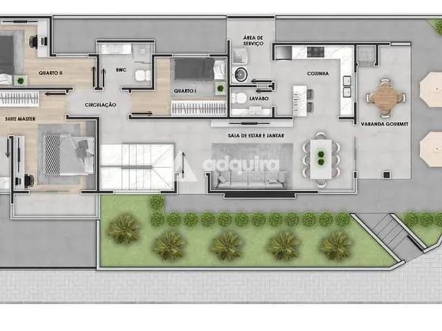 Casa 3 quartos e 3 banheiros, à venda, no bairro Cará-cará em Ponta Grossa