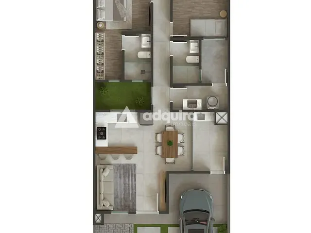 Casa 3 quartos e 2 banheiros, à venda, no bairro Uvaranas em Ponta Grossa
