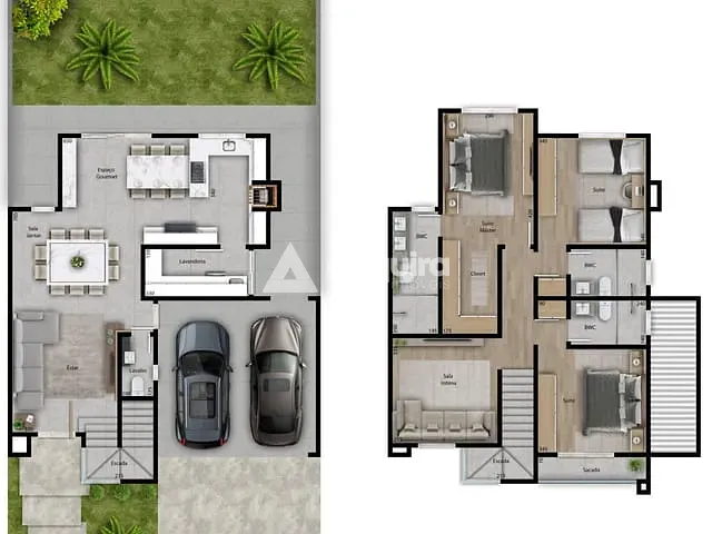 Casa com 200m² 3 quartos e 4 banheiros, à venda, no bairro Cará-cará em Ponta Grossa
