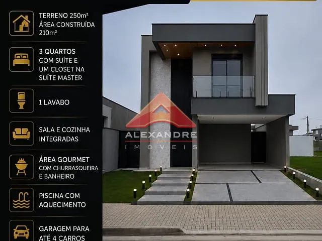 Casa com 250m² 3 quartos e 3 banheiros, à venda, no bairro Loteamento Fazenda Ronda em São José dos Campos