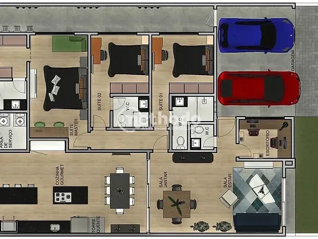 Casa com 300m² 3 quartos e 4 banheiros, à venda, no bairro Parque Brasil 500 em Paulínia