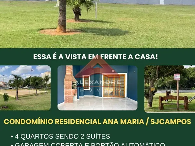 Casa 4 quartos e 3 banheiros, à venda, no bairro Residencial Ana Maria em São José dos Campos