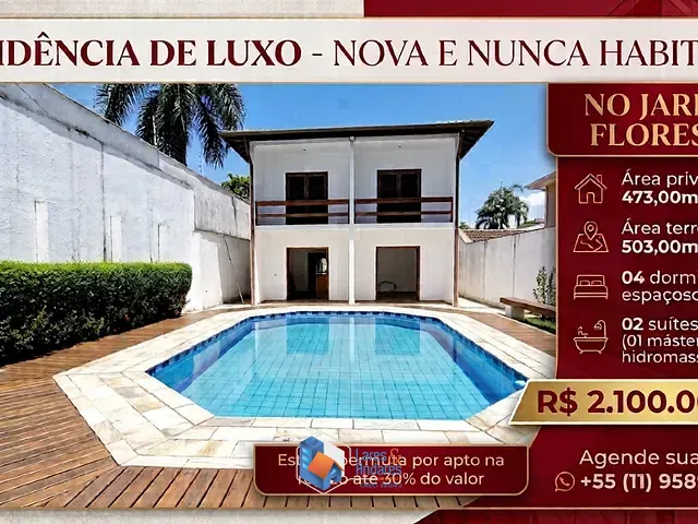 Casa com 503m² 4 quartos e 5 banheiros, à venda, no bairro Tremembé em São Paulo