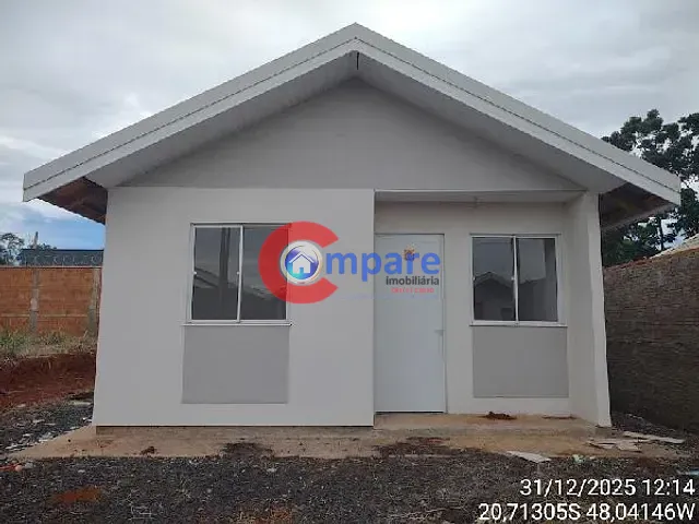 Casa com 45m² 2 quartos e 1 banheiro, à venda, no bairro RESIDENCIAL ALFREDO BENEDETTI em Morro Agudo