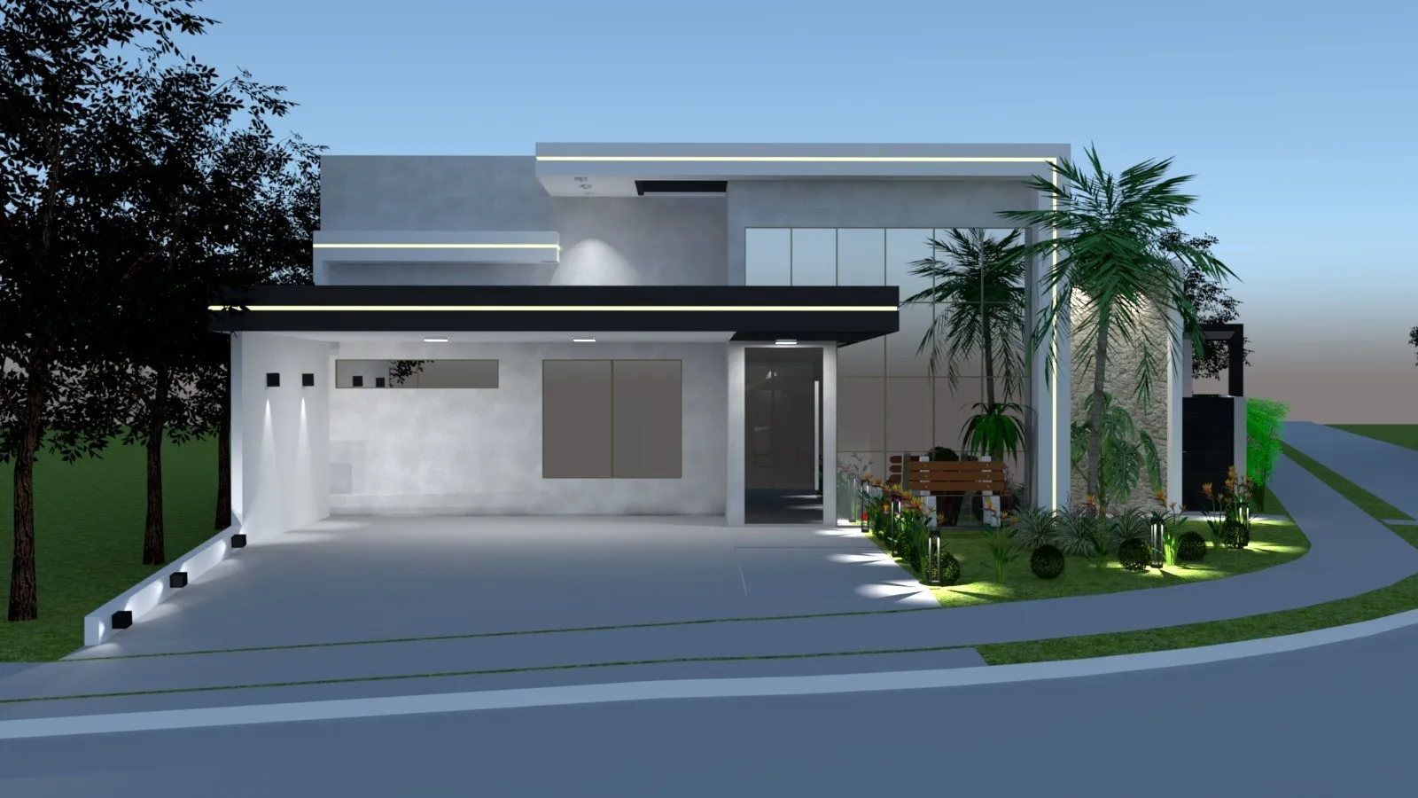 Perspectiva do Casa - Casa à venda com 3 suítes e escritório no Condomínio Evidências, Indaiatuba, SP | GENARI NEGOCIOS IMOBILIARIOS LTDA