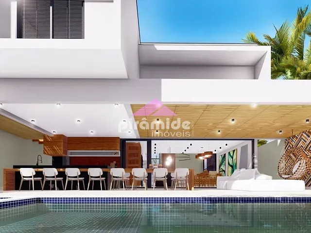 Casa com 384m² 4 quartos e 6 banheiros, à venda, no bairro Pontal de Santa Marina em Caraguatatuba
