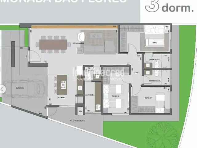 Casa com 200m² 3 quartos e 3 banheiros, à venda, no bairro CONDOMÍNIO MORADA DAS FLORES em Cambé